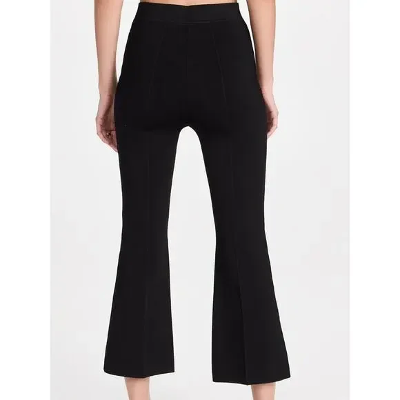 ALC Pants Womens XS Brooklyn Sweater Knit Rayon Pull On Cropped Bootcut Black - Picture 3 of 8